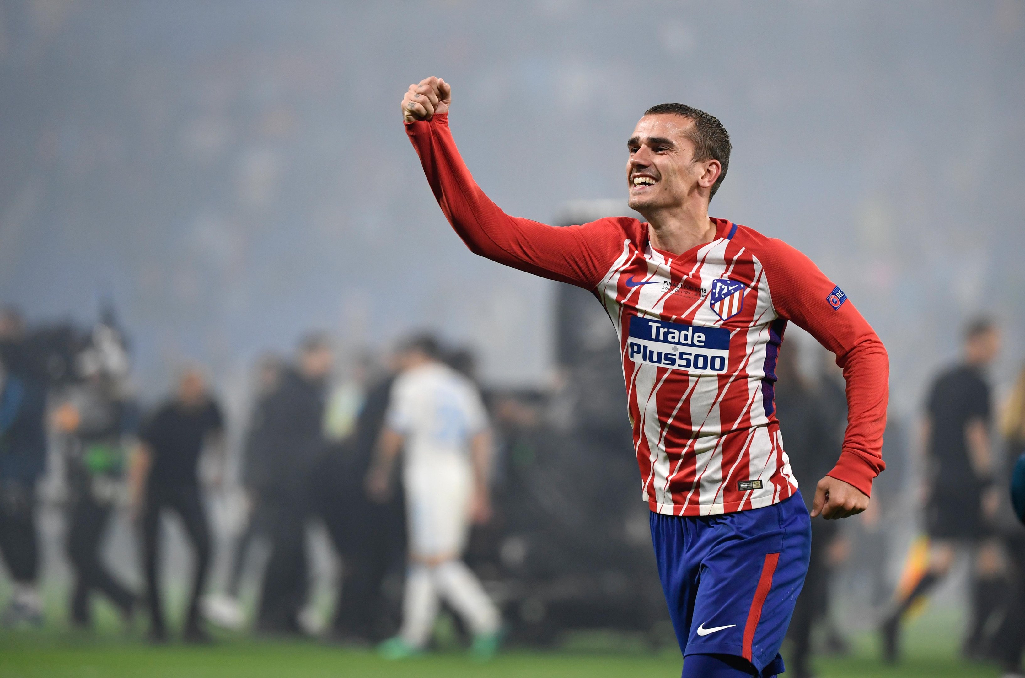 Griezmann, craque do Atl&eacute;tico de Madrid, marcou duas vezes na final da Liga Europa 