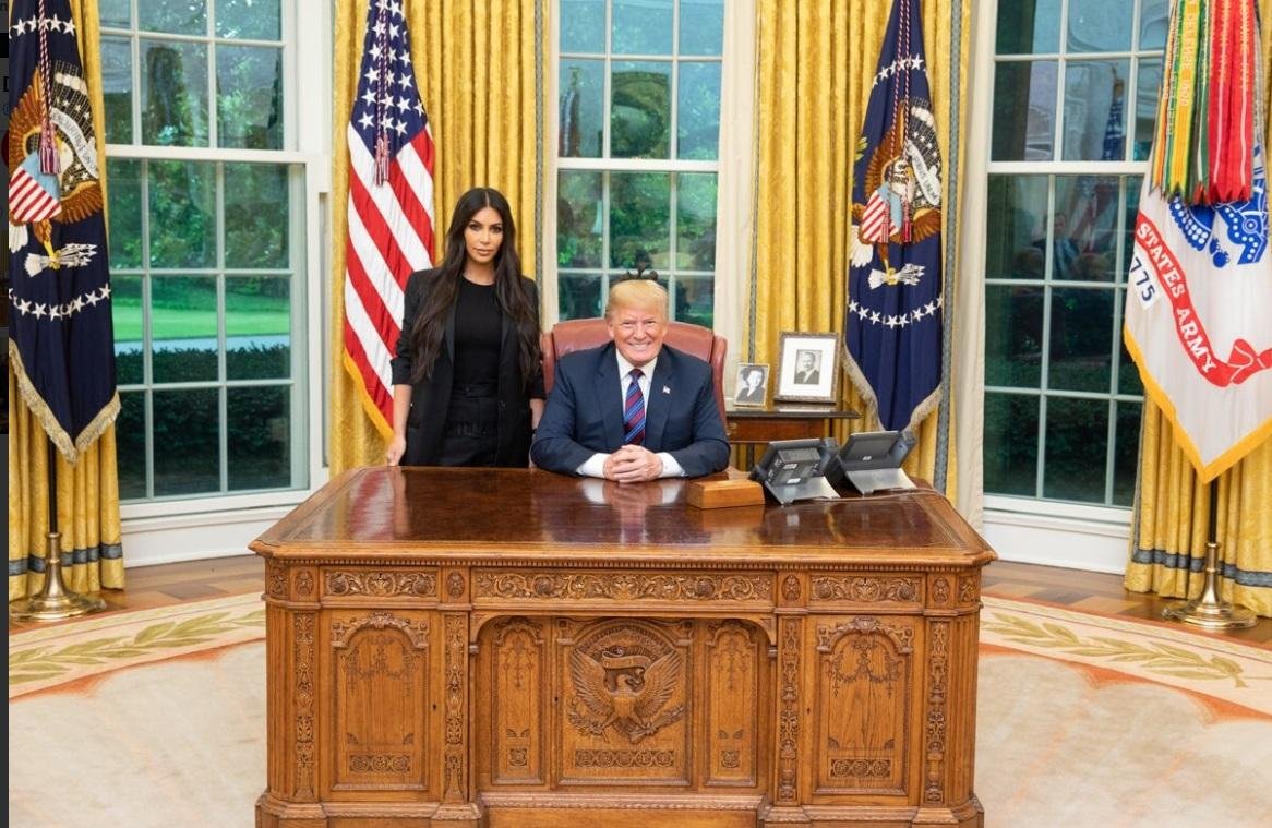 Kim Kardashian se encontrou com presidente Donald Trump para discutir reforma carcer&aacute;ria 