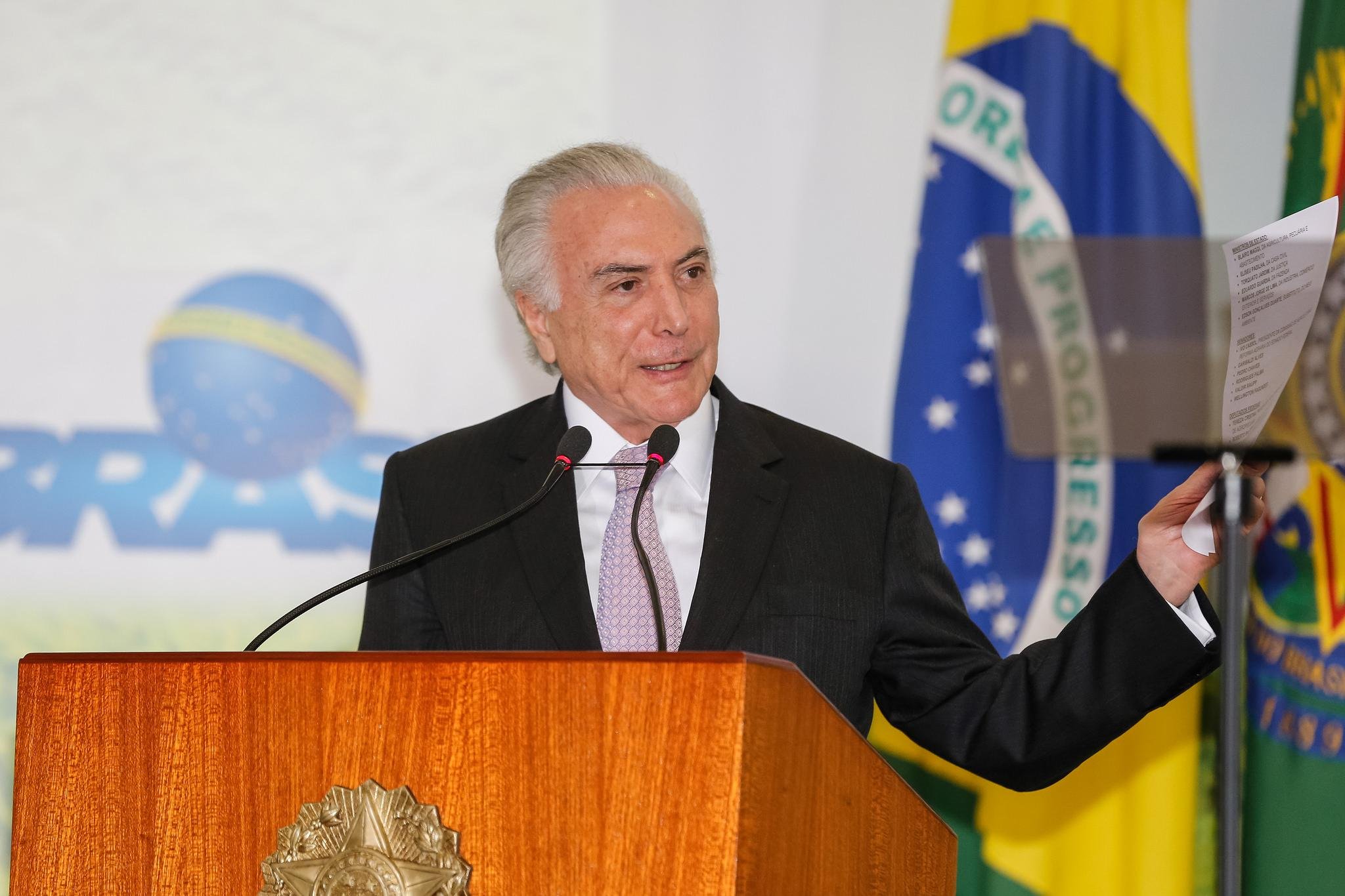 Presidente discursou durante cerim&ocirc;nia de lan&ccedil;amento de Plano Agr&iacute;cola e Pecu&aacute;rio 2018/2019