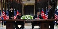 Assinamos acordo com Coreia do Norte, mas sanções seguem em vigor, diz Trump	