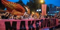 Manifestantes protestam contra novo nome da Macedônia