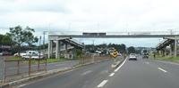 A única passarela da rodovia fica no município de Parobé