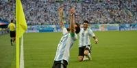 Messi marcou o primeiro gol da Argentina contra a Nigéria