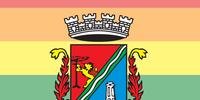 O fundo do brasão do município ganhou as cores do arco-íris