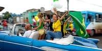 Cubanas comemoram vitória brasileira