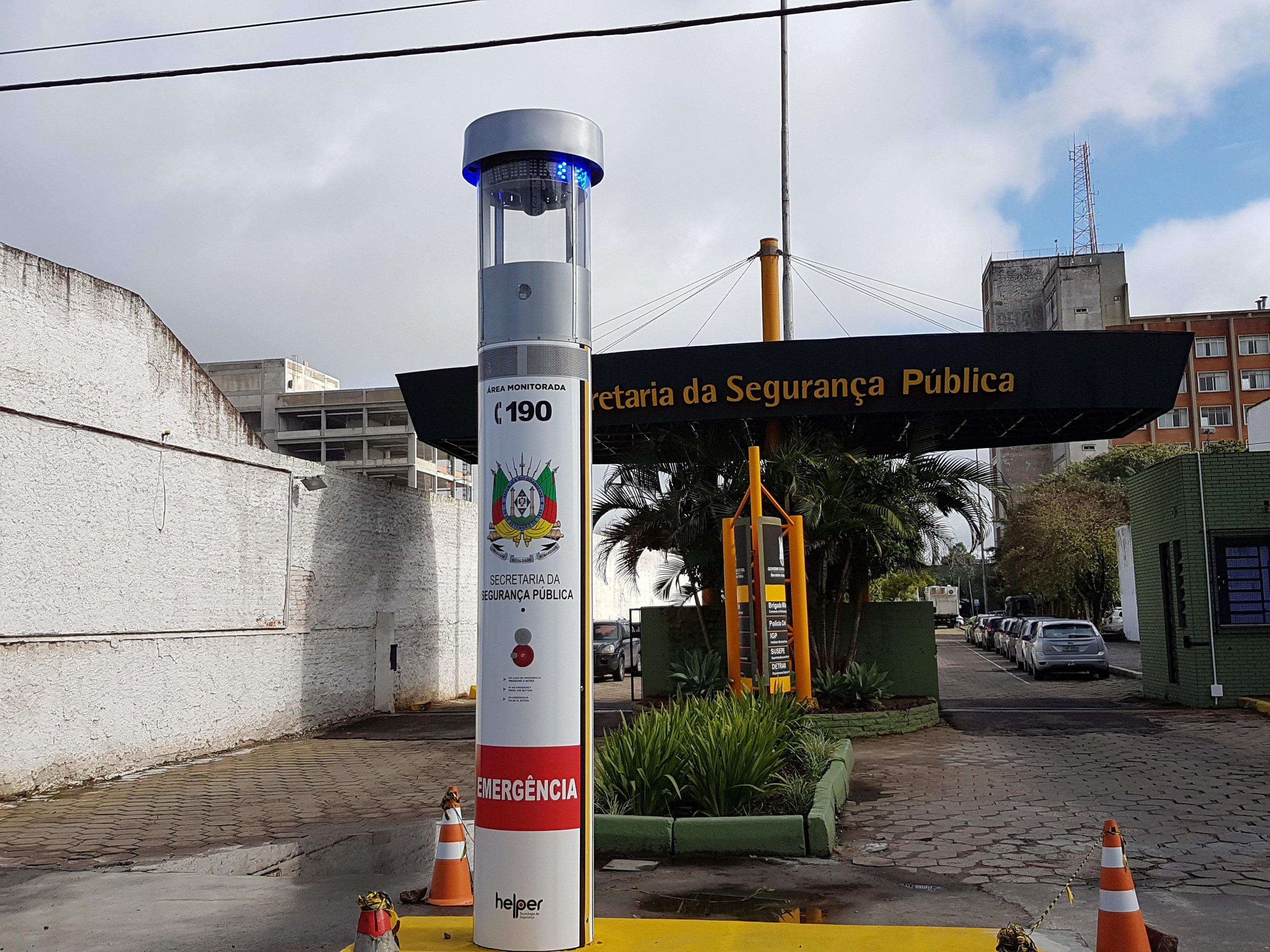 Totem foi instalado como pontap&eacute; inicial do projeto de monitoramento na sede da SSP