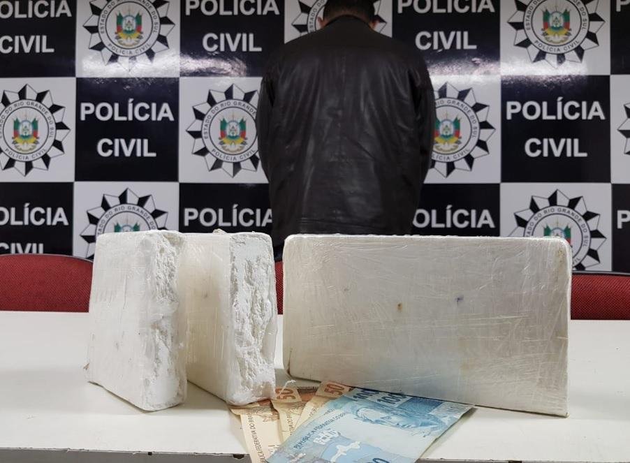 Homem &eacute; preso com dois quilos de coca&iacute;na pura em Porto Alegre 