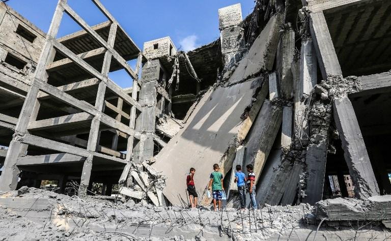Destro&ccedil;os na cidade de Gaza, ap&oacute;s ataque de Israel