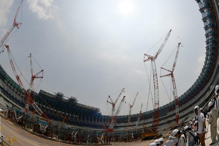 Est&aacute;dio Nacional de T&oacute;quio est&aacute; em obras para receber os Jogos Ol&iacute;mpicos