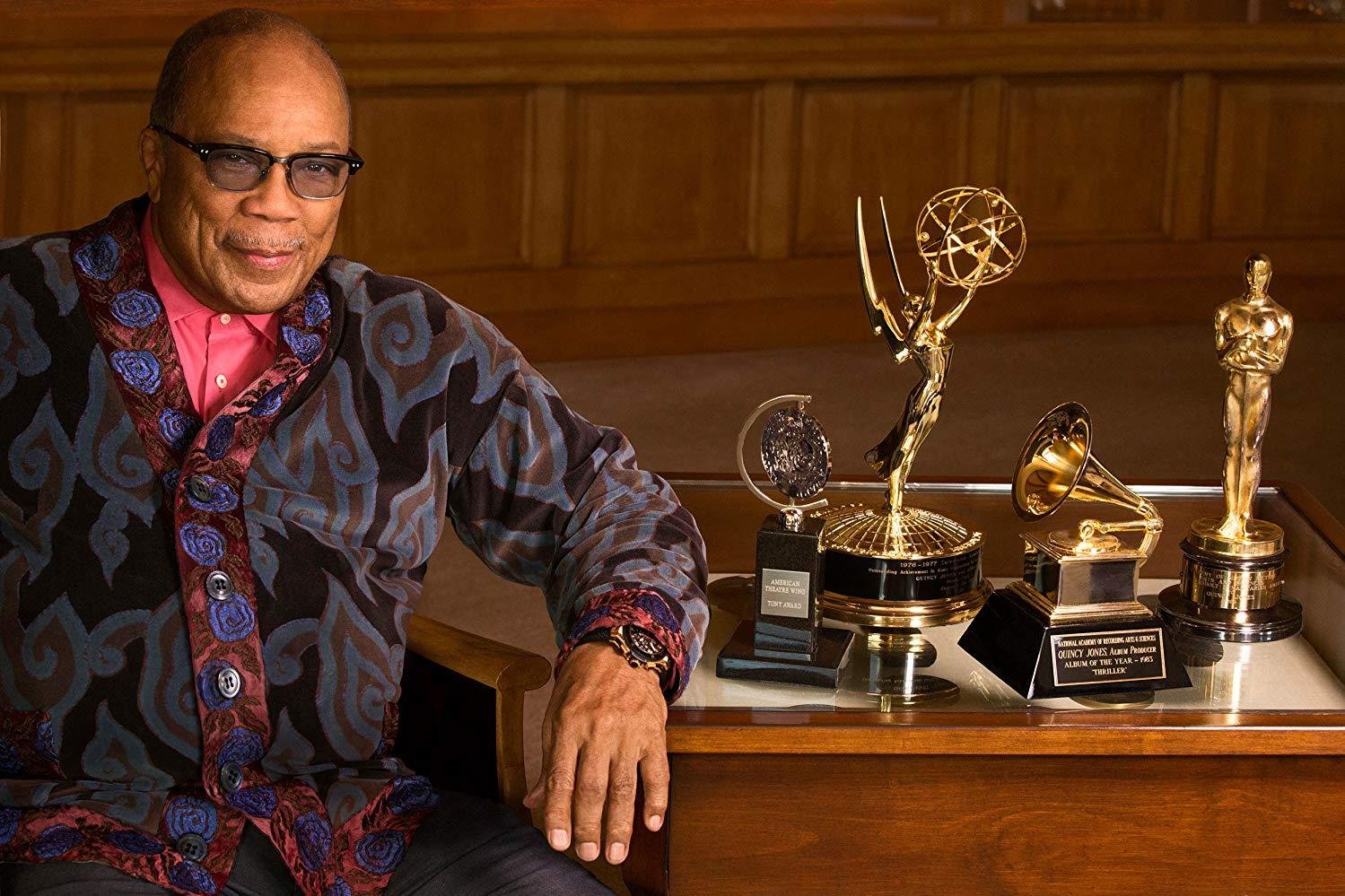 Quincy Jones &eacute; um dos &uacute;nicos artistas que conquistou todos os quatro maiores pr&ecirc;mios de entretenimento dos Estados Unidos