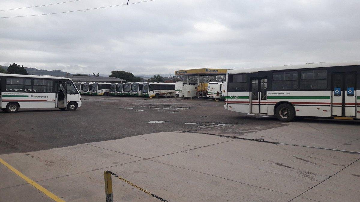 Os &ocirc;nibus ficaram na garagem na manh&atilde; desta sexta-feira