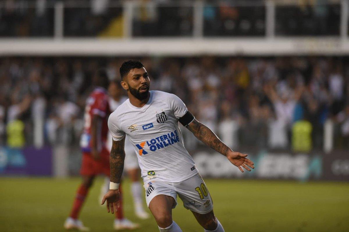 Gabigol anotou um na vit&oacute;ria sobre o Bahia