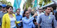 Marina Silva se encontra com partidários durante campanha no centro de Curitiba 