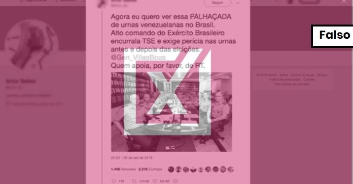 For&ccedil;as Armadas n&atilde;o solicitaram ao TSE per&iacute;cia nas urnas eletr&ocirc;nicas