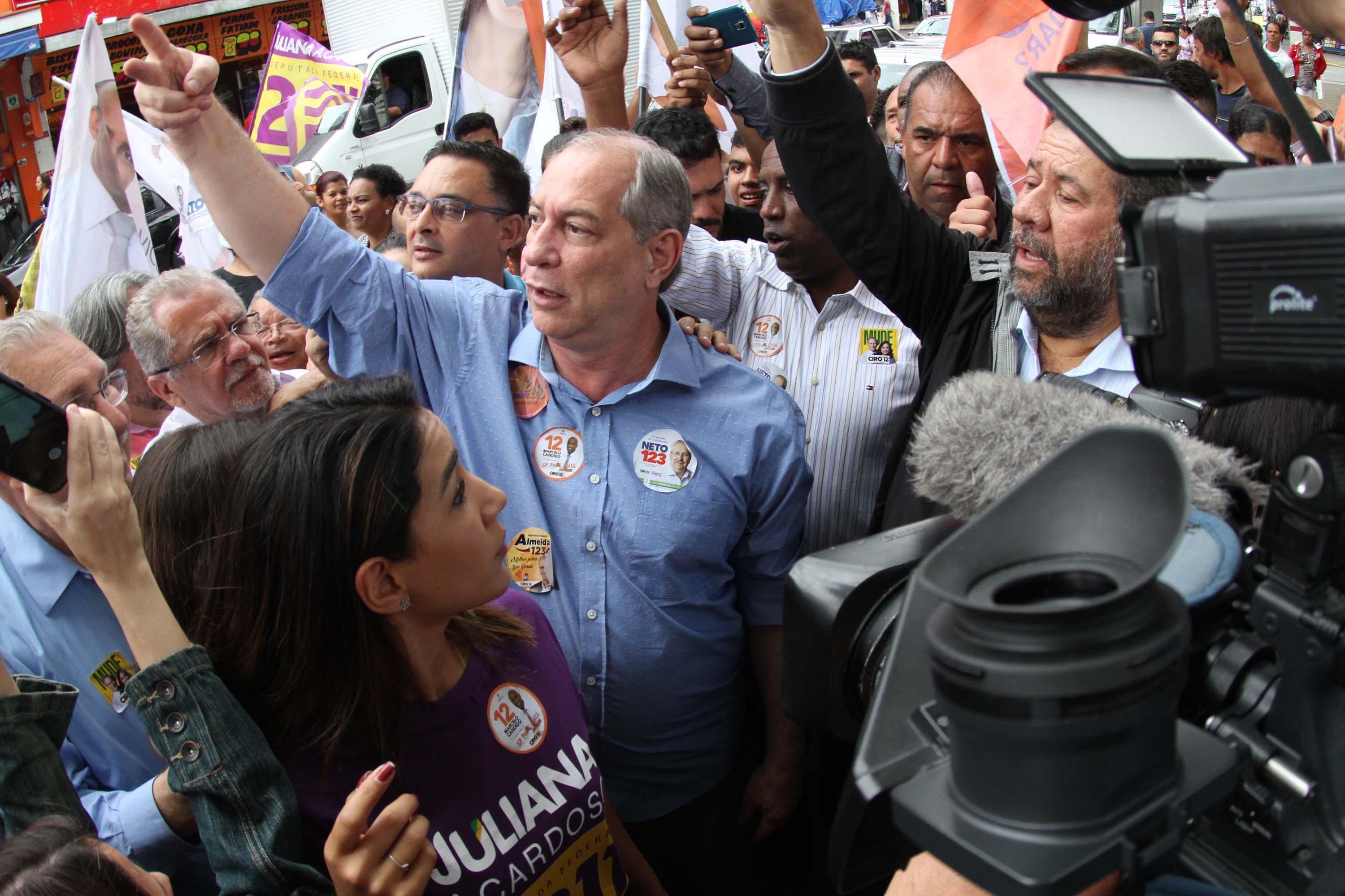 Ciro participou de ato de campanha em Suzano, na regi&atilde;o metropolitana de S&atilde;o Paulo