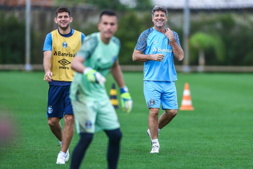 Gr&ecirc;mio fez um rach&atilde;o na parte final do treino