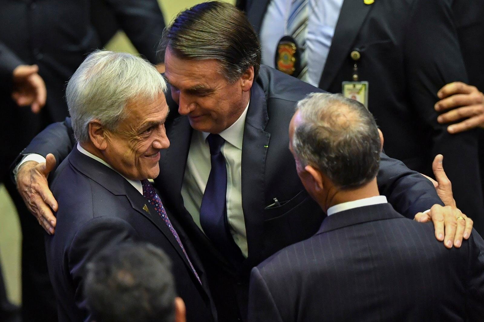 Sebastian Pi&ntilde;era do Chile e Marcelo Rebelo de Portugal foram alguns dos presentes na posse de Bolsonaro