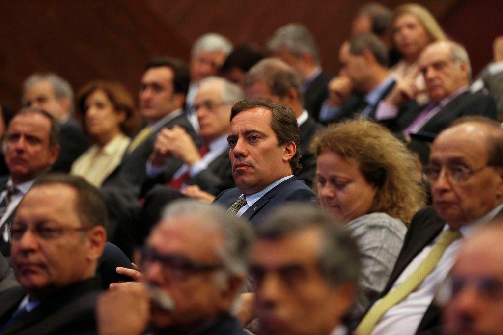 Guimar&atilde;es participou da cerim&ocirc;nia de transmiss&atilde;o de cargo do novo presidente do Banco Nacional de Desenvolvimento Econ&ocirc;mico e Social (BNDES), Joaquim Levy