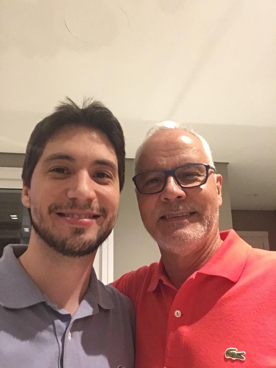 Rodrigo Barros e o pai Lu&iacute;s Fernando Lopes Fernandes de Barros
