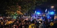 Centenas de pessoas se reuniram para um ato em apoio ao presidenciável Jair Bolsonaro