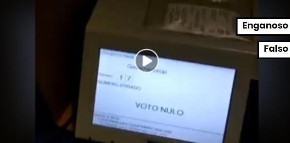 N&uacute;mero de Bolsonaro apareceu como "nulo" em v&iacute;deos porque eleitores votavam para governador 