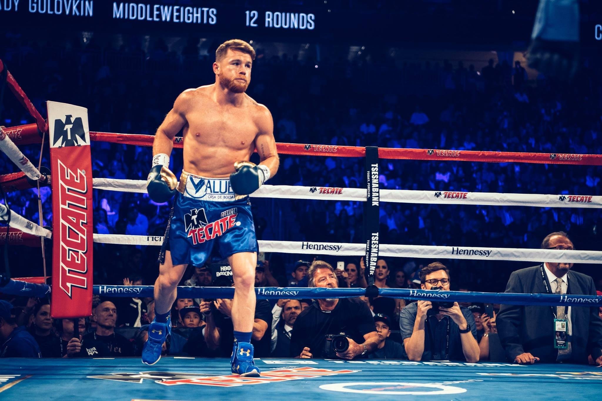 Canelo tem um cartel de 50 vit&oacute;rias, com 34 nocautes, dois empates e apenas uma derrota