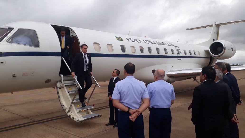 Bolsonaro chegou a Bras&iacute;lia &agrave;s 8h55min