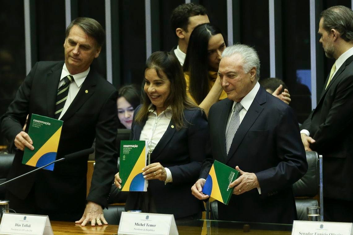 Temer e Bolsonaro participaram de evento no Congresso Nacional em comemora&ccedil;&atilde;o aos 30 anos da Constitui&ccedil;&atilde;o Federal