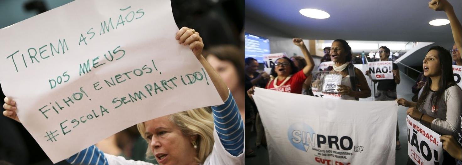 Houve embate entre manifestantes favor&aacute;veis e contr&aacute;rios ao projeto