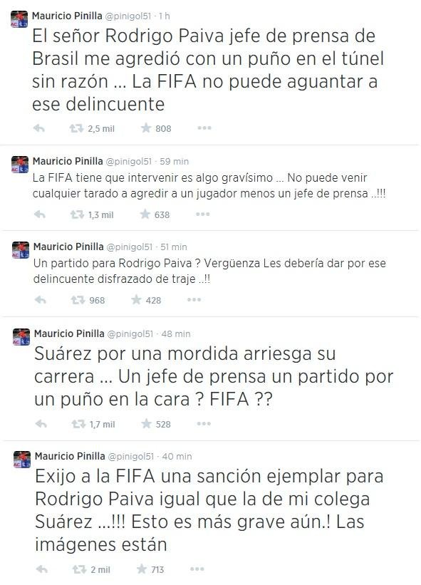 Jogador fez declara&ccedil;&otilde;es por meio de sua conta noTwitter