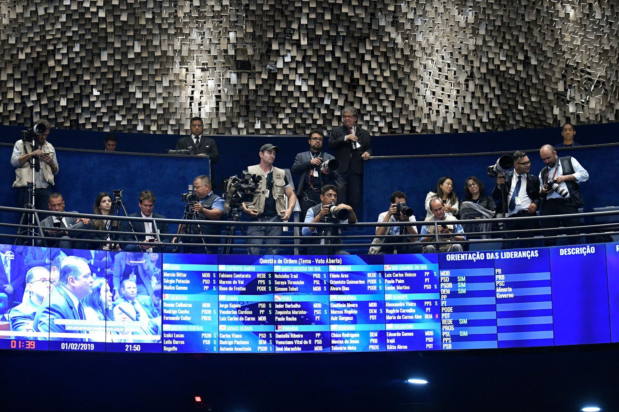pol&ecirc;mica &eacute; porque o senador Davi Alcolumbre (DEM-AP) s&oacute; se manteve no comando das sess&otilde;es ao postergar o an&uacute;ncio de que ser&aacute; candidato &agrave; Presid&ecirc;ncia da Casa