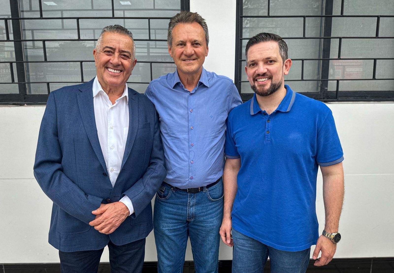 Nedy, Cherini e Pascoal em encontro ocorrido nesta sexta-feira