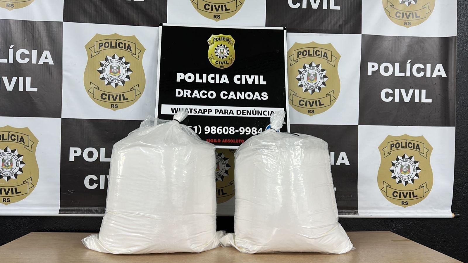 Os insumos para a fabrica&ccedil;&atilde;o do entorpecente foram apreendidos pelo Departamento de Repress&atilde;o &agrave; Corrup&ccedil;&atilde;o e ao Crime Organizado de Canoas.
