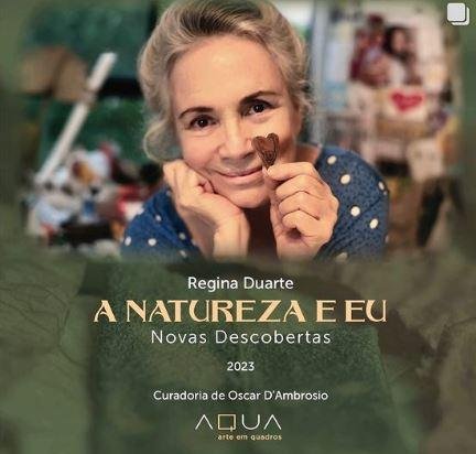 Foto do convite para a exposi&ccedil;&atilde;o de Regina Duarte, 'A Natureza e eu', em S&atilde;o Paulo