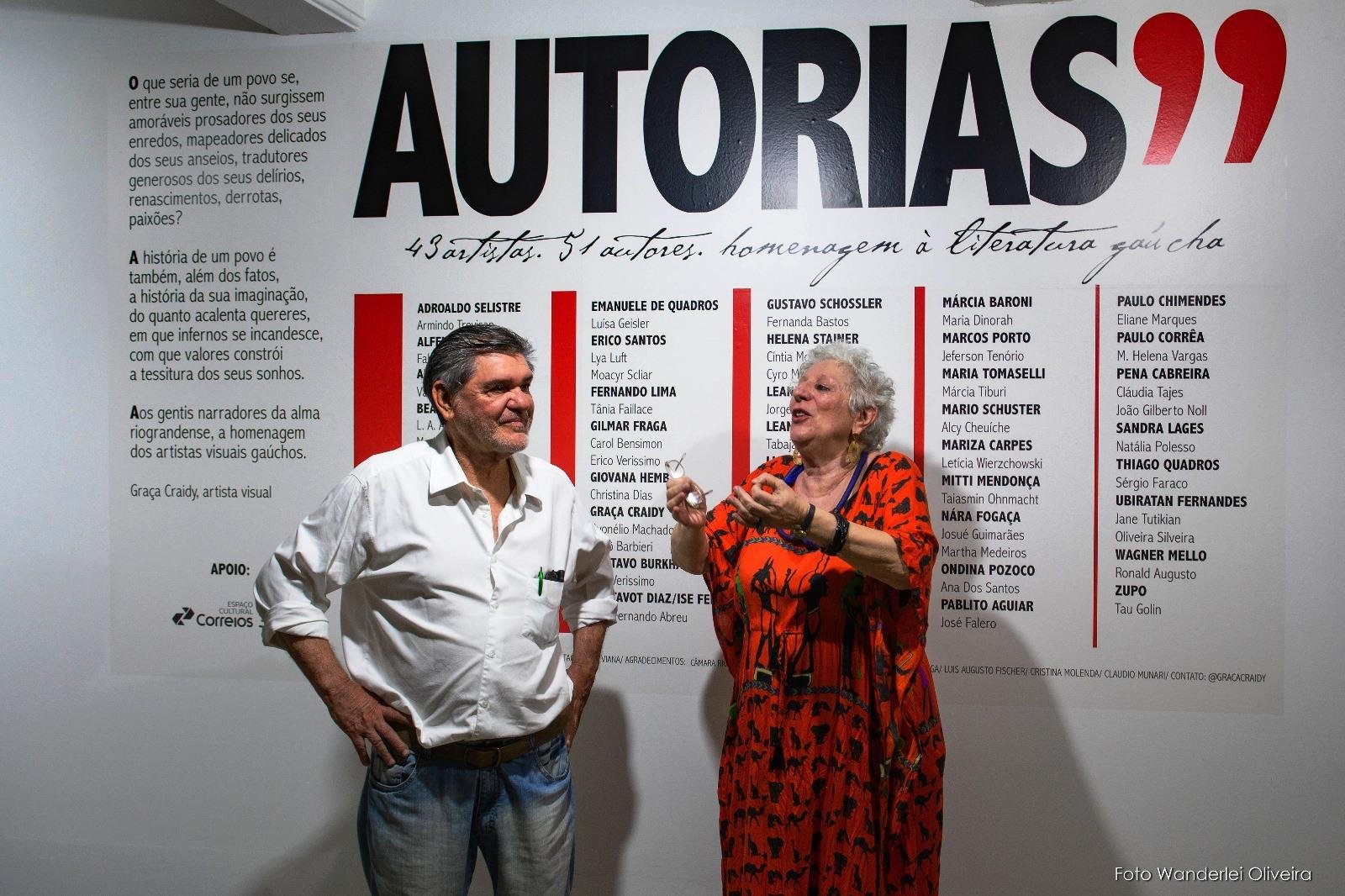 Tabajara Ruas e Gra&ccedil;a Craidy na mostra "Autorias", no Espa&ccedil;o Cultural Correios