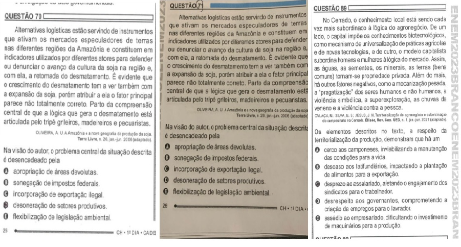 Conte&uacute;do da disc&oacute;rdia: as quest&otilde;es 70, 71 e 89