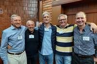 Renato Schilling Sardi, Mário Nasi, José Vinícius Jappur, Reinaldo Gabardo e Pedro Bins Ely estiveram na festa do Anchietanos