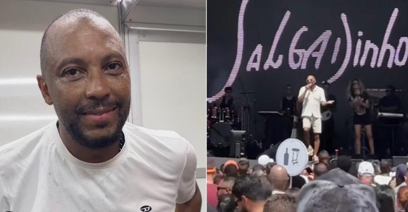 Salgadinho cai de palco
