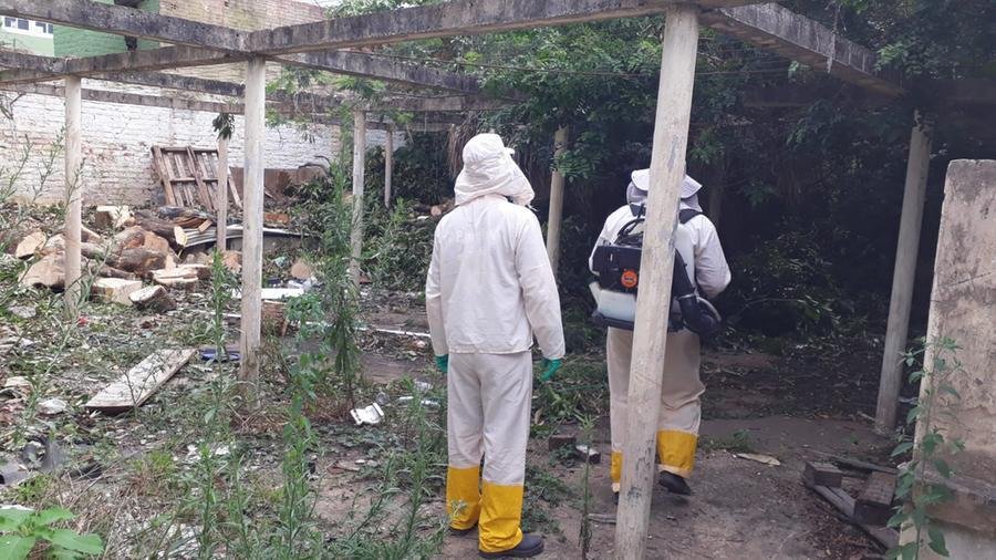 Agentes de combate a endemias atuam na &aacute;rea em que foi identificado o caso de dengue aut&oacute;ctone em Uruguaiana
