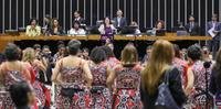 Em homenagem ao Dia Internacional da Mulher, a Câmara dos Deputados promoveu uma sessão especial que contou com a presença da ministra da Igualdade Racial, Anielle Franco. Atualmente, as mulheres são 17,7% da Casa.