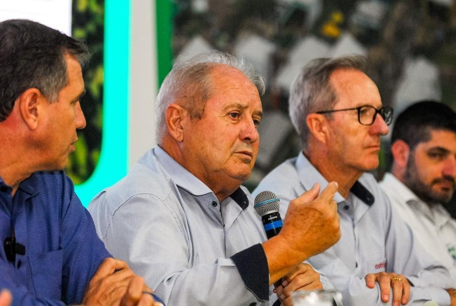 Presidente da Cotrijal, Nei C&eacute;sar Manica, destacou reuni&atilde;o com ministro da Agricultura, Carlos F&aacute;varo, durante a Expodireto Cotrijal 2024