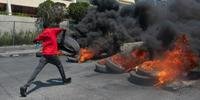 Protesto no Haiti.