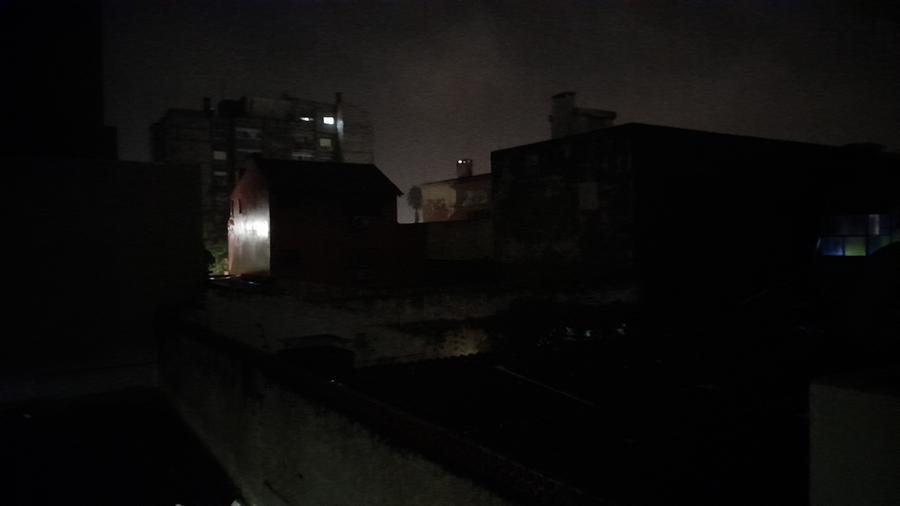 O Centro de Uruguaiana ficou um breu durante a parte mais severa do temporal