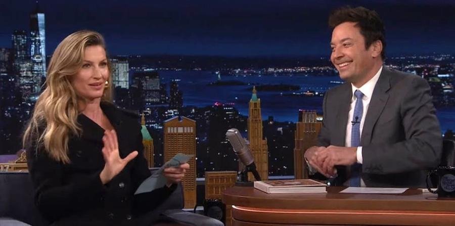 Gisele B&uuml;ndchen participou de programa de Jimmy Fallon
