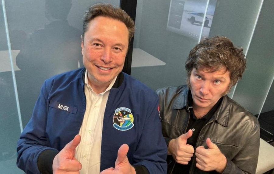 O presidente argentino e o empres&aacute;rio registraram o encontro desta sexta-feira com entusiasmo no X, que &eacute; propriedade de Musk