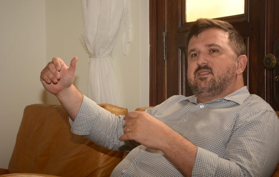 Diretor da S&atilde;o Gabriel Saneamento, Luiz Antonio Bertazzo, em visita ao Correio do Povo.
