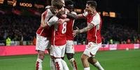 Jogadores do Arsenal comemoraram vitória