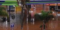 Posto de combustível inundado em Eldorado do Sul na última sexta-feira