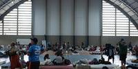 Ginásio da Esefid/Ufrgs, na capital, virou abrigo provisório para vítimas