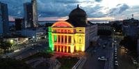Teatro Amazonas, localizado em Manaus (AM), ficará iluminado até sexta-feira, dia 10